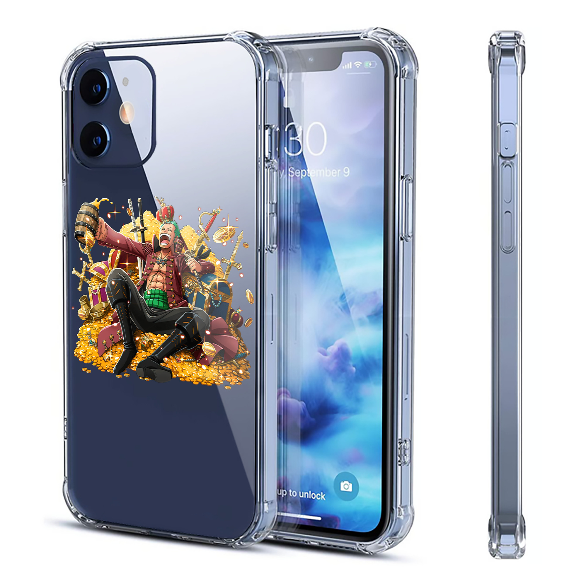 （画像用） ワンピース ロロノア・ゾロ ONE PIECE Roronoa Zoro 【iPhone 12シリーズ対応】透明スマホケース（クリアソフトケース）